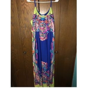 Bright Patterned Maxi Dress